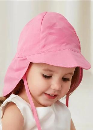 Детская летняя панама панамка шапка от солнца зазищает шею от сгорания с козырьком