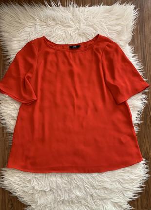 Красная шифоновая футболка блузка