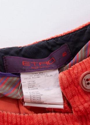 Etro, брюки оранжевые, коттон+эластан, женские 405 фото