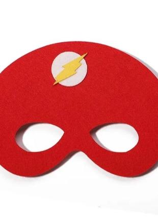 Детская маска карнавальная красная, размер маски 16*10см1 фото