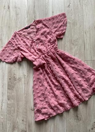 Гарна сукня шифон рожева хс 6