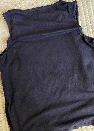 Женская темно синяя оригинал блузка майка из прошвы блузка блуза7 фото