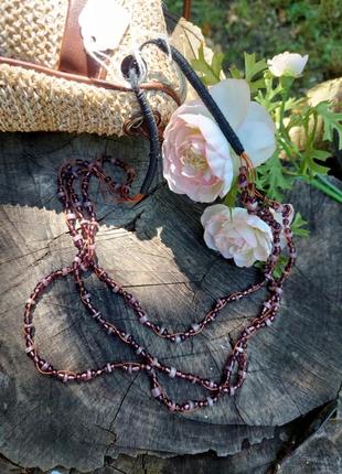 Стекланное ожерелье,, лавандовый микс,, perline