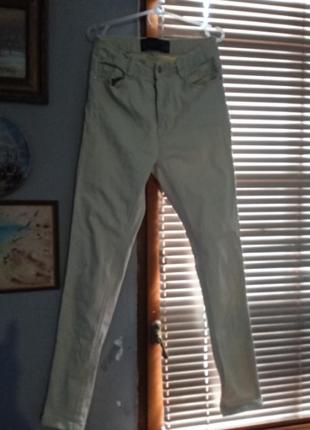 Джинсы подростковые,для девочек, молочного цвета, размер 34