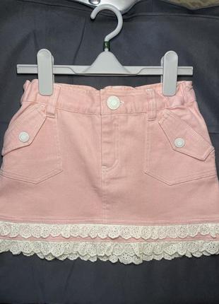 Юбка джинс розовая 140 см