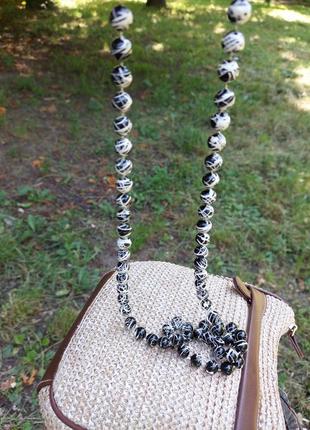 Черно-белые бусы🔹намысто(44 см)