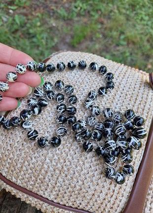 Черно-белые бусы🔹намысто(44 см)