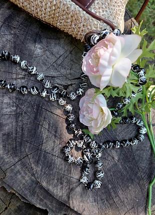 Черно-белые бусы🔹намысто(44 см)