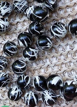 Черно-белые бусы🔹намысто(44 см)