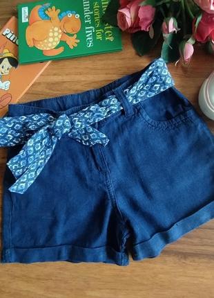 Модные летние лёгкие лен шорты george на 4-5 лет.