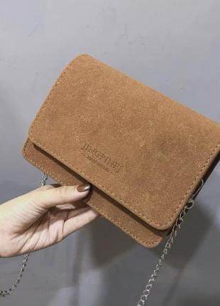 Женская сумка экокожа 19х15х9 см. 5042 коричневая