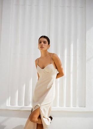 Zara -60% 💛 роскошное платье с корсетом, s