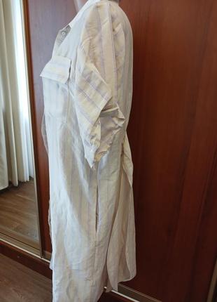 Сукня сорочка міді у смужку на м  с  платье рубашка миди4 фото