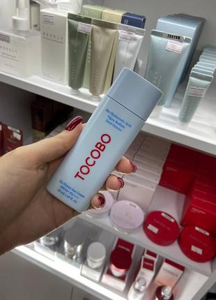 Легкий солнцезащитный крем для лица tocobo bio watery sun cream spf50+ pa++++