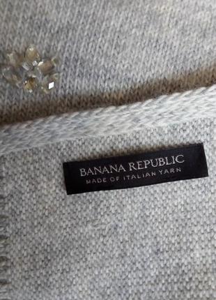 Длинный теплый шарф со стразами, светло серый, banana republic4 фото