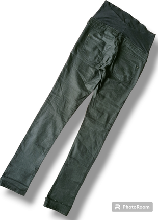 Штани джинси для вагітних h&m, з манжетом для животика,чорного кольору, розмір м2 фото