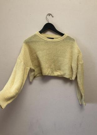 Кроп топ желтый свитер plt