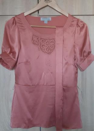 Шелковая блузка с ришелье2 фото
