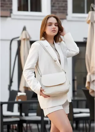 Жіноча сумка кросбоді sambag rose молочний