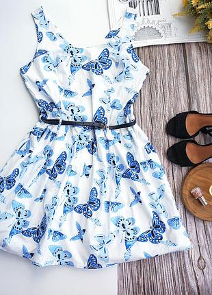 Плаття з яскравої бавовни з пишною спідницею та поясом у комплекті mela loves london розмір 12