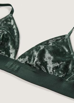 Зеленый бархатный бралет victoria’s secret pink оригинал бархатный бра бюст бралет