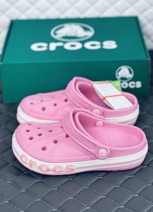 Crocs bayaband pink кроксы женские розовые крокс3 фото