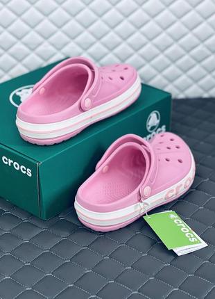 Crocs bayaband pink кроксы женские розовые крокс8 фото
