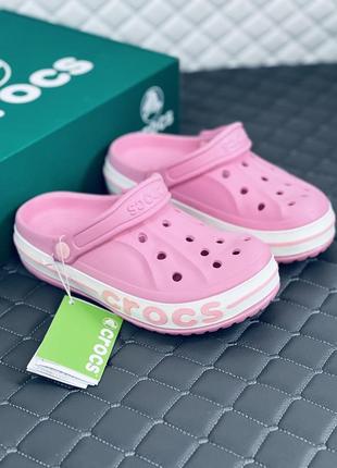 Crocs bayaband pink кроксы женские розовые крокс7 фото