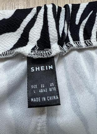 Штани брюки  з принтом зебра та боковими розрізами shein 🛍️1+1=3🛍️7 фото