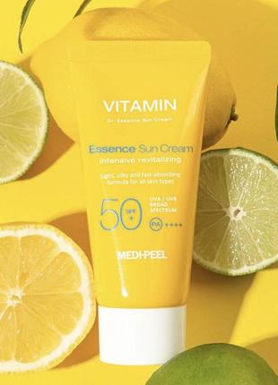 Витаминный солнцезащитный крем medi-peel vitamin dr. essence sun cream spf 50+/pa+++, 50 ml