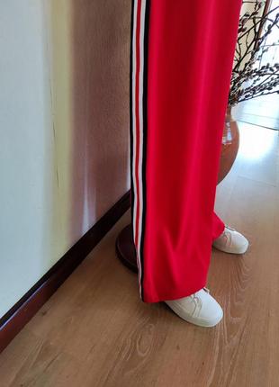 Трикотажные широкие брюки палаццо с лампасами in the style размер л/ l / 44-465 фото