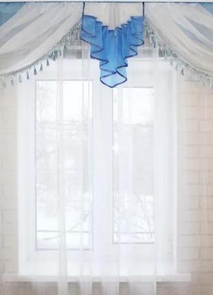 Ламбрекен 3 м "каміла" блакитного кольору