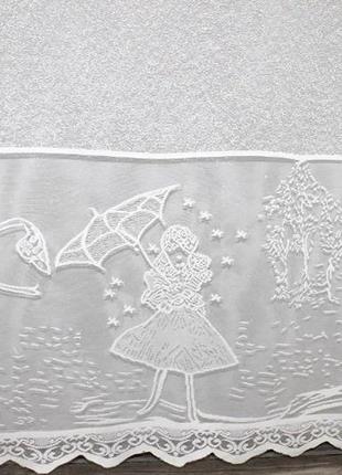Тюль жакард для дитячої кімнати, колекція "розалія", туреччина. колір білий5 фото