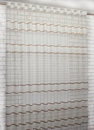 Тюль жаккард "мармур смуга" туреччина, колір бежевий з коричневим