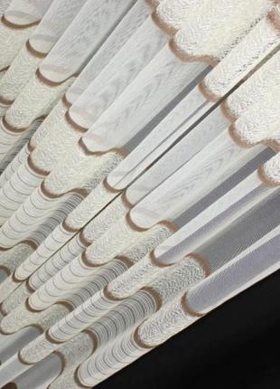 Тюль жаккард "мармур смуга" туреччина, колір бежевий з коричневим