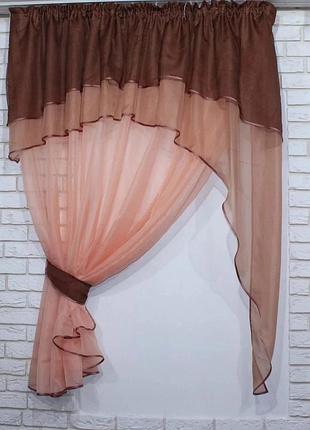 Кухонный комплект гардина с ламбрекеном