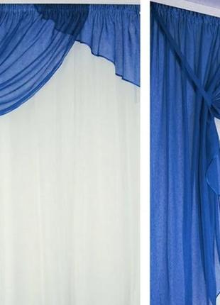 Шторы для кухни "скиф", цвет лазурный