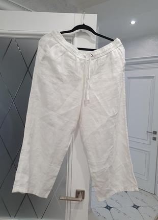 Укороченные штаны капри льняные лен1 фото