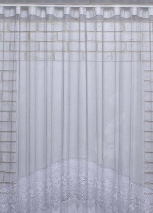 Арка грек сітка 290х170см на кухню. з макраме. колір білий3 фото