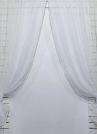 Кухонні штори (2.80х1.70 м). колір бежевий з білим