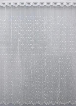 Тюль фатин з вишивкою "irena", турція. колір молочний