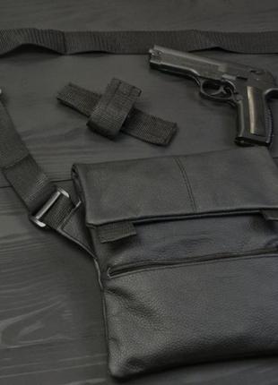 Качественная тактическая сумка с кобурой, мужская сумка черная из кордура мессенджер, тактический мессенджер