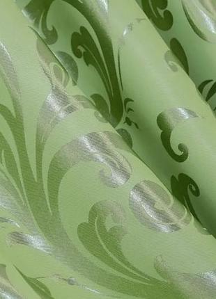 Тканина для штор блекаут. колір салатовий