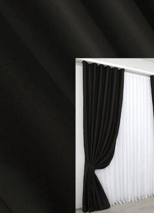 Шторна тканина блекаут, колекція "midnight". колір чорний4 фото
