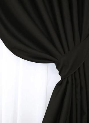 Шторна тканина блекаут, колекція "midnight". колір чорний2 фото