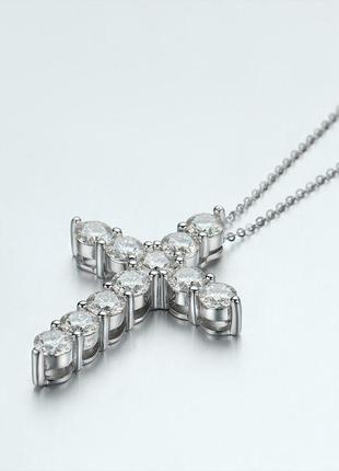 Хрестик з муассанітами, діамантами4 фото