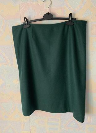 Изумрудная винтажные юбка чистая шерсть австрия 442 фото
