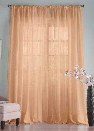 Тюль шифоновая, цвет персиковый