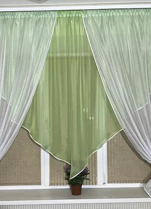 Кухонні фіранки. колір салатовий