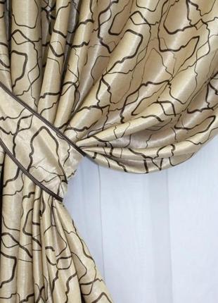 Тканина для штор блекаут. колір золотистий з коричневим1 фото